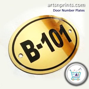 top finish gold polished brass room number plates for door